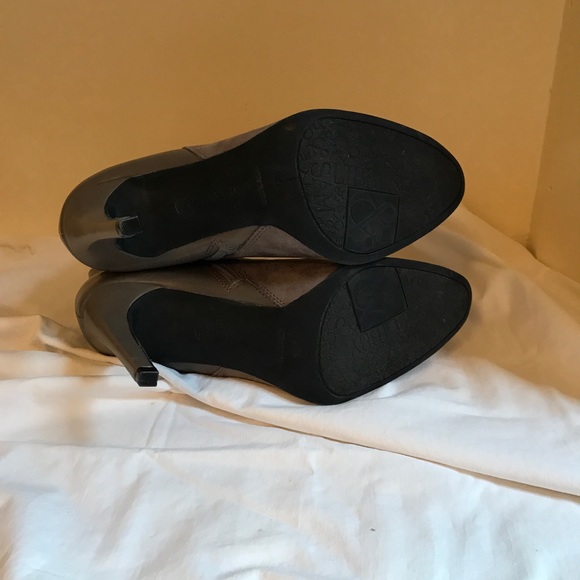 Sam & Libby gray suede high heel boots Sz 10 - Picture 5 of 8